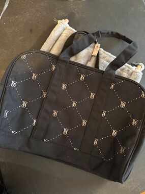 Victoria's Secret Black and Beige Tote Bag